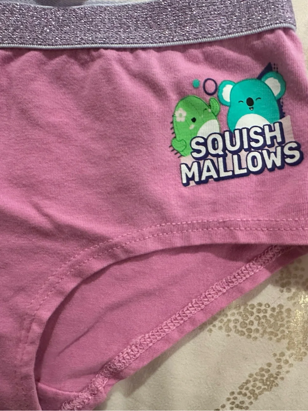 Lot of Squishmallows and Stitch girls size 8/large hipster underwear EUC - Picture 2 of 8